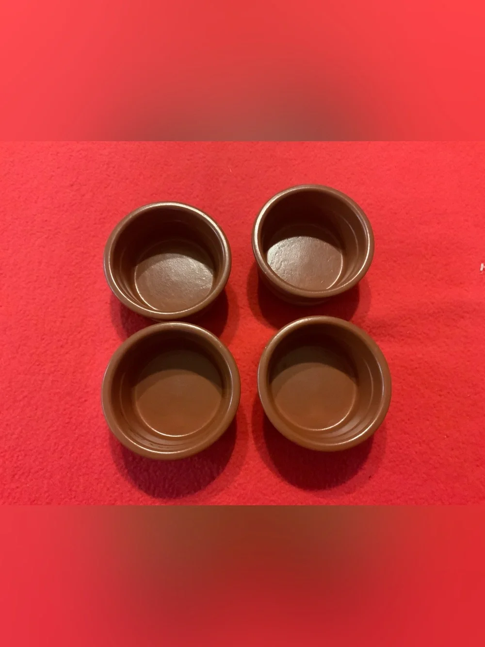 4 Cermer Terracotta Ceramic Ramekins Baking Cups Pots Dessert Dipping Bowls 4 oz